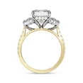 thumbnail image 4 of IGI Certified Lab Grown Diamond Engagement Ring | Center 10x8mm Emerald 3 Stone Hidden Halo Anniversary Wedding Rings For Women 14k Solid Yellow Gold | F-G, VS-SI Quality (5.20 Ctw) Ring Size-8, 4 of 6