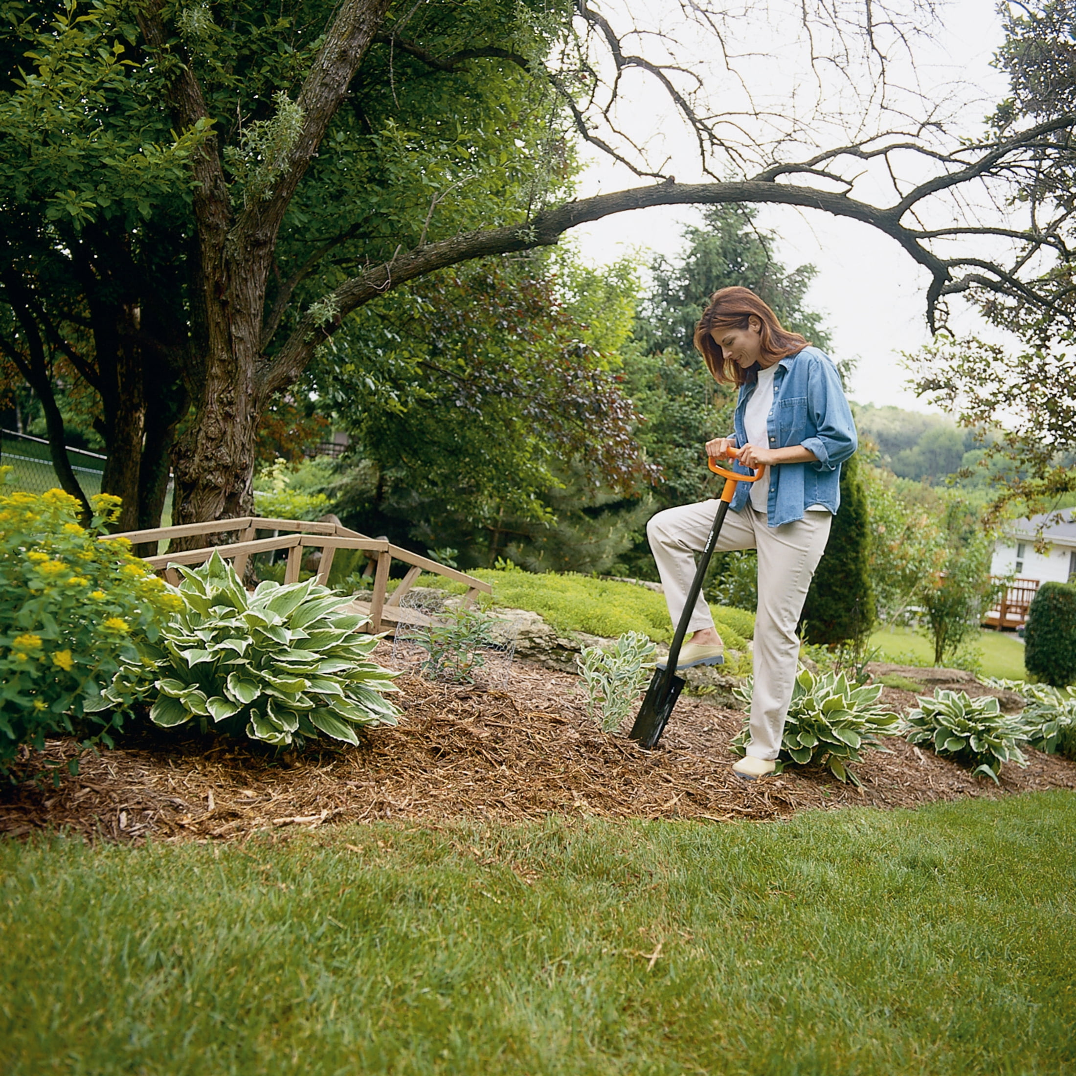 Fiskars D-Handle Steel Transplant Spade, 46"