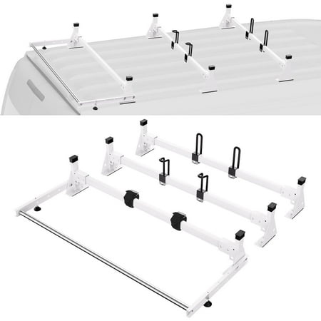 Heavy Duty Ladder Rack for Van - Compatible with Ford Transit Custom 2013-2024  Trailer & Roof Mount Aluminum Alloy (Fits Transit High Roof/LWB)