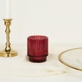 thumbnail image 2 of Koyal Wholesale Burgundy Ribbed Glass Votive Candle Holders - Aesthetic Decor & Candle Holders Table Decor, Pack of 6, 2 of 5