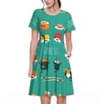 thumbnail image 1 of Disketp Cute Sushi para Vestido de Manga Corta para Mujeres, Vestidos de Verano para Mujeres, Casual y Holgado para la Playa, 1 of 6