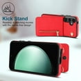 thumbnail image 6 of for Samsung Galaxy S25+ Plus (Not S25) Zipper Wallet Case with Card Holder, Crossbody Lanyard Purse Cover [Removable Shoulder Strap] with Kickstand for Samsung Galaxy S25 Plus Zip-Red, 6 of 18