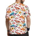 thumbnail image 2 of Wukai Flowers Birds And Butterflies Print Men's Short-Sleeved Mesh T-Shirt,Quick-Dry Short Sleeve Workout T-Shirt-5X-Large, 2 of 8