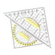 thumbnail image 4 of Juego de 2 reglas triangulares y escuadras para transportador, papelería, dibujo, con mango desmontable, transparente, para universidad y oficina., 4 of 8