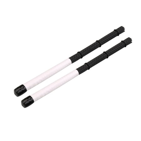 

2 Pieces/set Retractable Rubber Handles Jazz Drum Brushes Sticks Nylon 370x19mm Cleaning Brushes White/Black