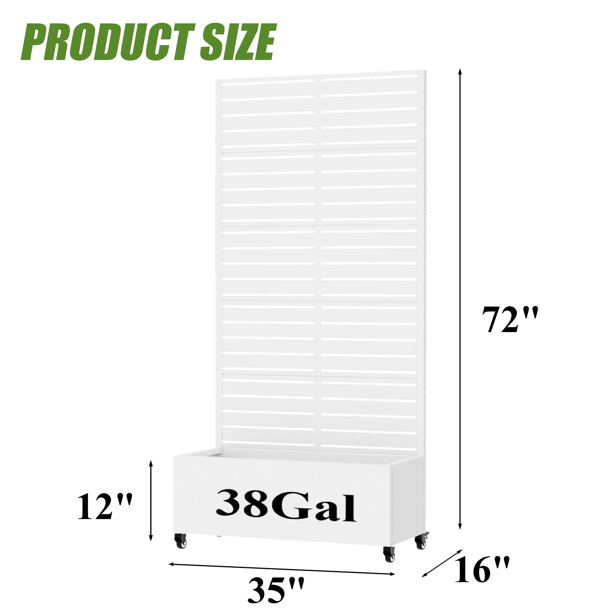 MAYEERTY 72*35in Outdoor Metal Planter Box, Wind Resistant Outdoor Planter, Raised Garden Planter for Patio, Balcony, Backyard