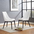 thumbnail image 2 of Modern Contemporary Urban Design Kitchen Room Dining Side Chair, White, Faux Leather, 2 of 5