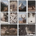 thumbnail image 2 of Fotografía de invierno Vida salvaje Oso pardo Alce Lobo Bosque Arroyo nevado Póster Pinturas en lienzo Arte de pared Imágenes Decoración del hogar, 2 of 5