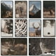 thumbnail image 2 of Fotografía de invierno Vida salvaje Oso pardo Alce Lobo Bosque Arroyo nevado Póster Pinturas en lienzo Arte de pared Imágenes Decoración del hogar, 2 of 5