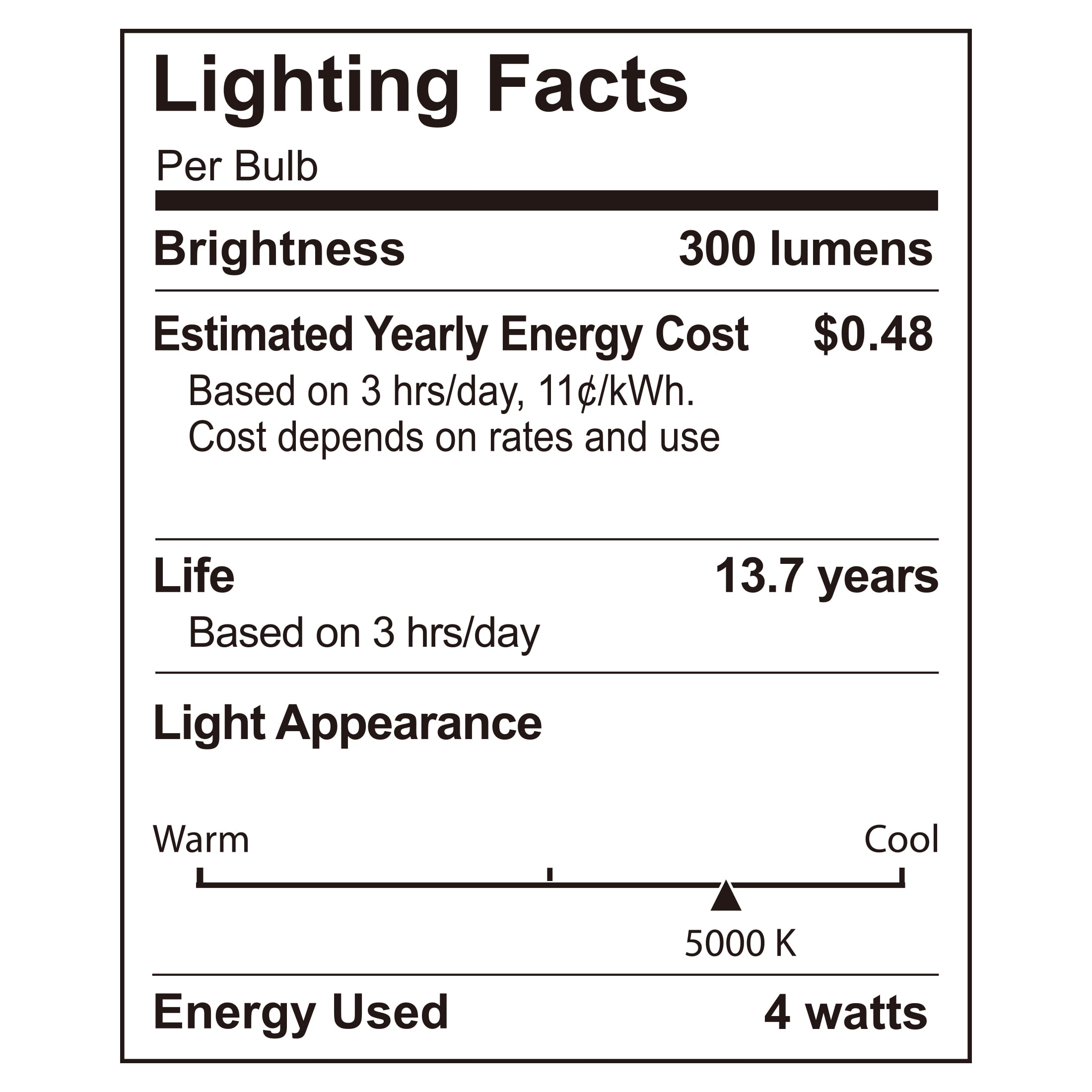 (2 pack) Better Homes & Gardens B10 LED Vintage Light Bulb, 4 Watts (40W Equivalent), Daylight, Thin Filament, E26, 4PK