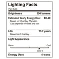 thumbnail image 6 of (2 pack) Better Homes & Gardens B10 LED Vintage Light Bulb, 4 Watts (40W Equivalent), Daylight, Thin Filament, E26, 4PK, 6 of 11