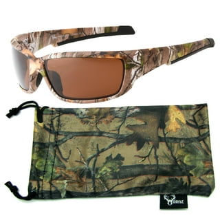 Hornz Brown Forest Camouflage Polarized Sunglasses for Men Wrap Around  Sport Frame & Free Matching Microfiber Pouch - Brown Camo Frame - Amber  Lens 