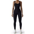 thumbnail image 1 of 1pc Women‘s Seamless Solid Color High Elasticity Running  Training  Yoga Jumpsuit, 1 of 6