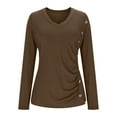 thumbnail image 5 of Gamivast V Neck Tops for Women Long Sleeve Slim Fit Ribbed Tops Side Button Detail Work Dressy Tops Casual Going out Wear outfits, 5 of 9