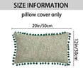 thumbnail image 6 of Unique Bargains Pack of 2 Chenille Throw Pillow Covers with Pom-poms 20" x 12" Green, 6 of 6