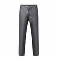 thumbnail image 2 of Tejiojio Men's and Big Men's Flat Front Comfort Waist Flex Pants Men's Punk Retro Gothic Slim Fit Casual Pants Solid Color Casual Leather Pants Full Length Pants, 2 of 4