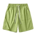 thumbnail image 4 of Men's Baggy Shorts Drawstring Elastic Waist Shorts with Pockets Breathable Summer Everyday Lightweight Casual Shorts Moisture Wicking Mid-Length Golf Shorts,Green 3XL, 4 of 4