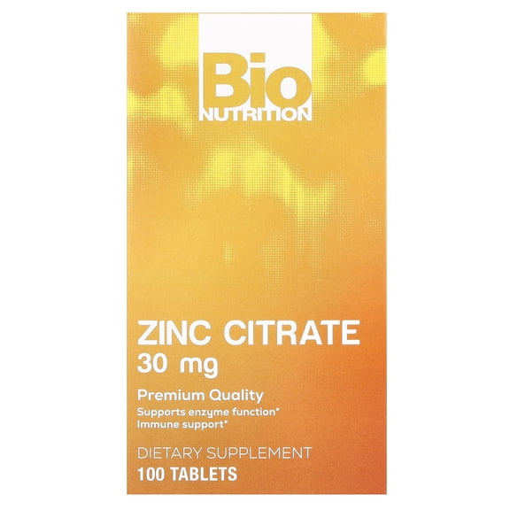 Bio Nutrition Zinc Citrate , 30 mg , 100 Tablets