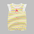 thumbnail image 2 of ZACPNCV Baby Girl Romper Short Sleeve Baby Bodysuit Pleated Romper Jumpsuit Infant Girl Clothes Yellow 3-6 Months, 2 of 3