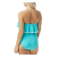 thumbnail image 2 of CONTOURS Women's Aqua Stretch Tummy Control Adjustable Convertible Ruffled Moderate Coverage Fixed Cups Bandeau One Piece Swimsuit 12 36C, 2 of 3