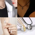 thumbnail image 5 of HOOUN 1 Pair Couple Necklaces Magnetic Heart Charm Valentines' Day Gift Romantic Color-Black White, 5 of 9