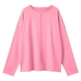 thumbnail image 5 of cocolona Womens Loose Casual Pullover Sweatshirts Crew Neck Long Sleeve Solid Color Fall Tops, 5 of 7