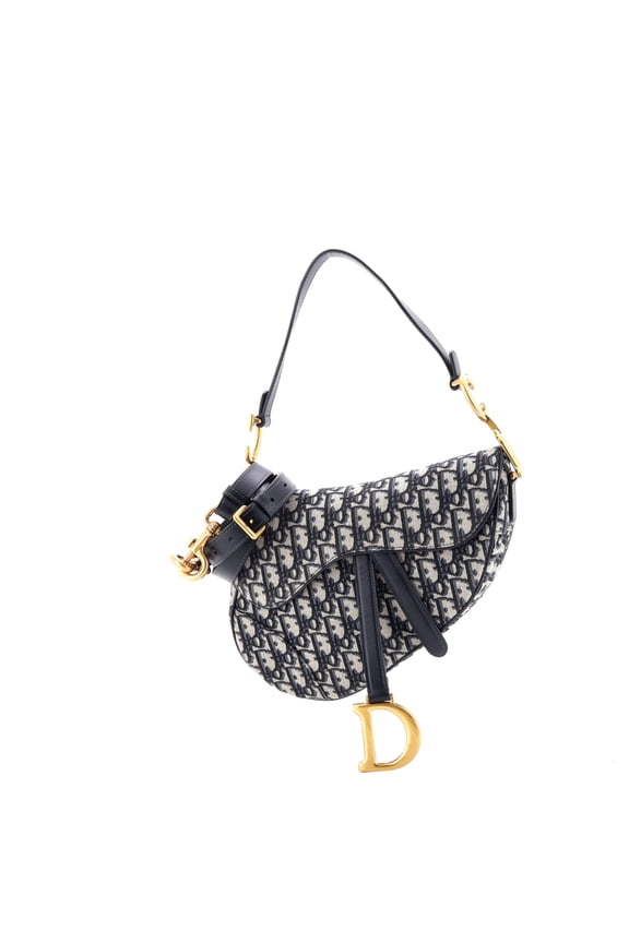 Pre-Owned Saddle Handbag with Strap Oblique Canvas Medium By Rebag