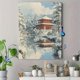 thumbnail image 4 of Qisvanset Framed Canvas Wall Art 12x16 Inch Snowy Temple Ukiyo-E Japanese Scenery Art, 4 of 5