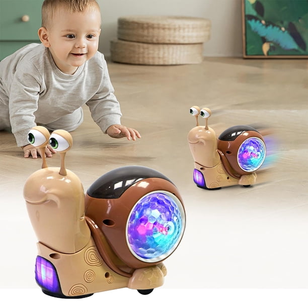 Juguete de caracol para niños pequeños, lindo juguete electrónico para gatear, música, luces de colores, regalo de cumpleaños para niños, caracol eléctrico para niños pequeños