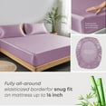 thumbnail image 3 of 100% Bamboo Twin Sheet Set - Ultra Soft, Breathable & Cooling, Ideal for Hot Sleepers, 16" Deep Pocket, Hotel Luxury Bedding (Lilac), 3 of 8