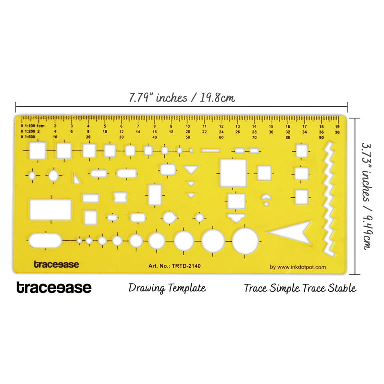 Traceease Geometric Combination Template For Triangle,Square