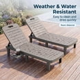 thumbnail image 5 of UDPATIO 2-Piece 5-Position Outdoor Lounge Chairs, All-Weather Resin Chaise Lounge Set with Cup Holder for Pool, Patio, Dark Gray, 5 of 9