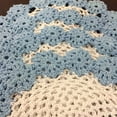 thumbnail image 5 of Round Crochet Lace Doily Floral Design Fabric Coasters Doilies for Tables Value Pack Blue, 4pcs/Set 8" Crochet Doily, 5 of 5