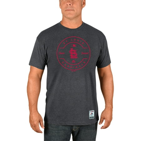 - St. Louis Cardinals Majestic Authentic Collection Clubhouse Team Issue T-Shirt - Heathered Charcoal