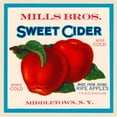 thumbnail image 2 of Retrolabel 15x15 Gold Ornate Wood Framed with Double Matting Museum Art Print Titled - Mills Bros. Sweet Cider, 2 of 4