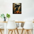 thumbnail image 4 of HVEST Halloween Black Cat Wall Art Scary Pumpkin Bat and Maple Leaf Canvas Wall Art Vintage Halloween Gothic Framed Wall Decor for Living Room Bedroom Home, 8 X 10 inches, 4 of 5