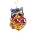 thumbnail image 2 of Riforla Valentine's Day Cartoon Animal Series Cat Dog Rabbit Acrylic Keychain Car Rearview Accessory Hangs B, 2 of 5