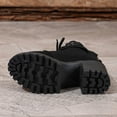 thumbnail image 6 of Miluxas Platform Heel Lace Boot Chunky Heels Combat Boots for Women Black 6(37), 6 of 9