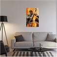 thumbnail image 2 of ZHONGYUTONG Black Music Canvas Wall Art African American Jazz Painting Music Playing Art Musical Instruments Prints Music Themed Men Room Home Decor Framed (20.00" x 30.00"), 2 of 4