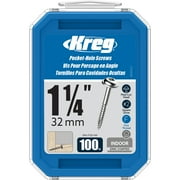 Kreg SML-F125-100 Zinc Pocket-Hole Screws, 1 1/4-Inch, #7 Fine Thread, Maxi-Loc Head (100 Count)