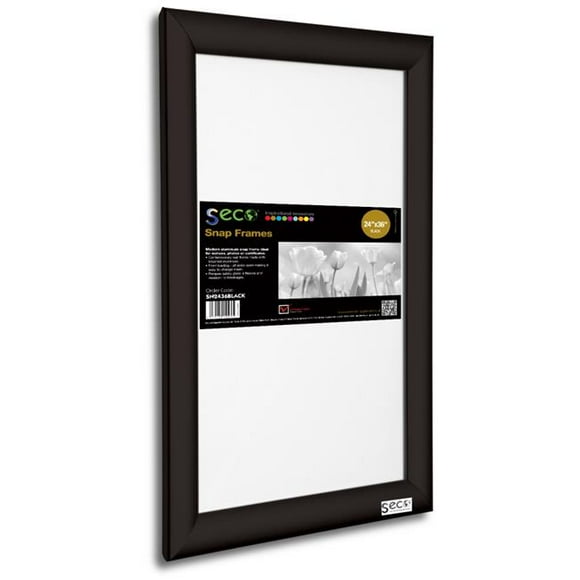 Seco 24 x 36 in. Front Load Easy Open Snap Poster-Picture Black Aluminum Frame