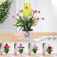 thumbnail image 1 of Neinkie Artificial Flowers in Pot Decor Flower Bright-Light Tulip Flower Bonsai Plants Flowers In Pot Table Centerpieces Dinning Room Table Kitchen Decoration, 1 of 6