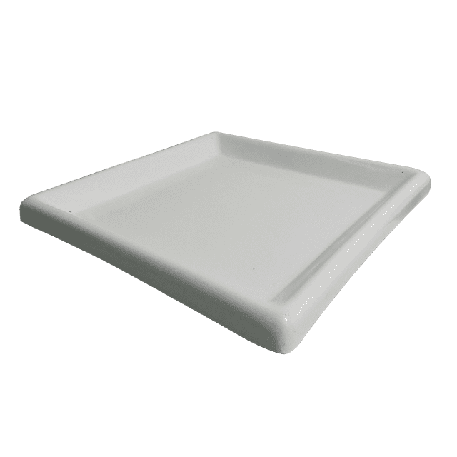 Plato Base de fibra de vidrio FibraFormas modelo Cuadrado 22cm Blanco