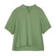 thumbnail image 4 of Playera Elvqul Hombre Verde del Ejército Lino Liso Manga Corta Algodón Casual Solapa, 4 of 5