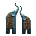 thumbnail image 4 of tamizeot 2x Statues d'Éléphants Décorations Figurines en Résine Chanceuses Feng Crafts Shui, 4 of 6