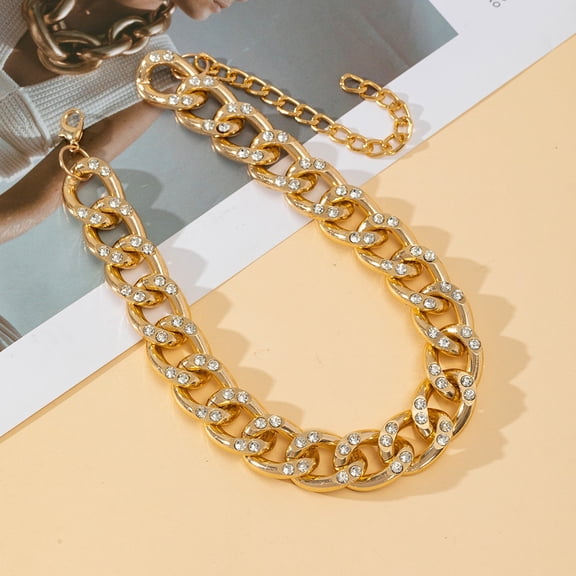 YYKihy Statement Punk Cuban Link Chain Choker Necklace Chunky Chain Link Necklace Boho Fashion Collar Necklace Jewelry Gift For Women