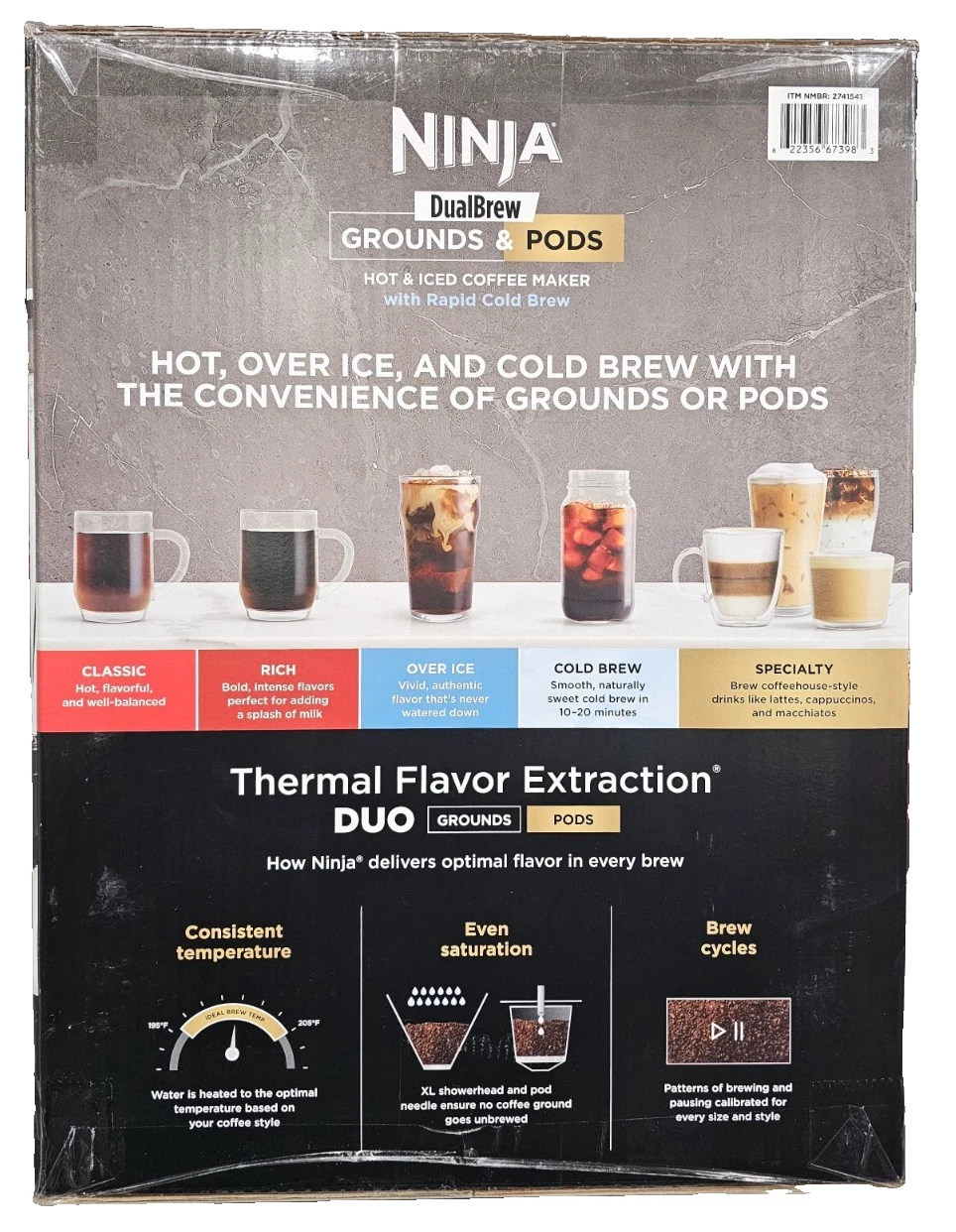 Ninja DualBrew Coffee Maker Grounds & Pods Hot & Iced,  Rapid Cold Brew
