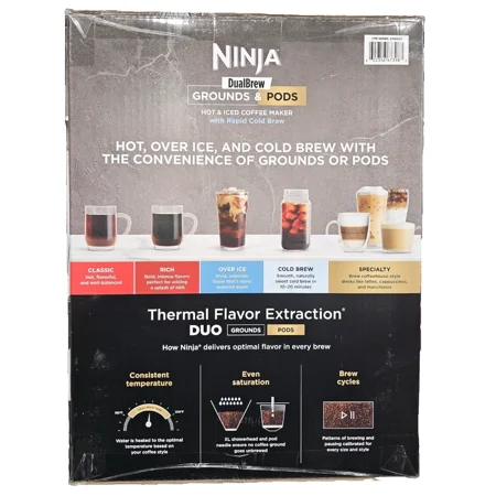 Ninja DualBrew Coffee Maker Grounds & Pods Hot & Iced, Rapid Cold Brew‼️light dirt and scratches‼️