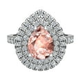 thumbnail image 4 of Pear Cut Pink Morganite Double Halo Engagement Ring 14K White Gold 1.80 CT TW, 4 of 5