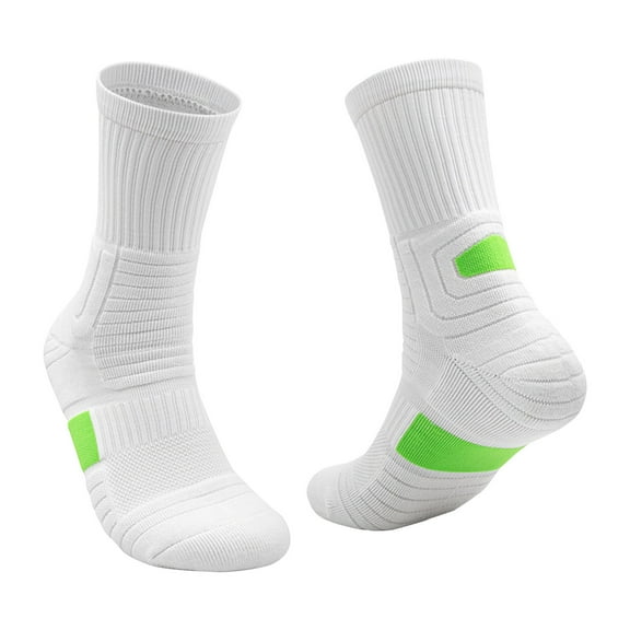 AINIYS Training Athletic Socks with Combed Cotton Moisture Wicking Breathable for Men Green Free Size